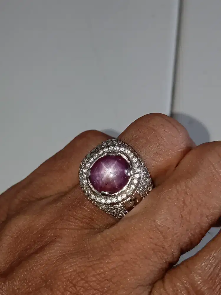 Batu Cincin Akik Permata Natural Ruby Star Mozambique