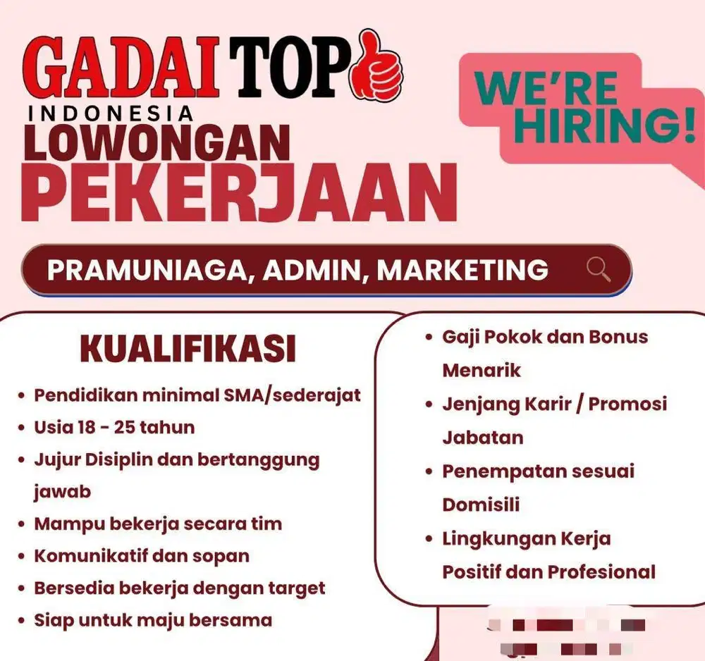Gadai TOP (Urgent)