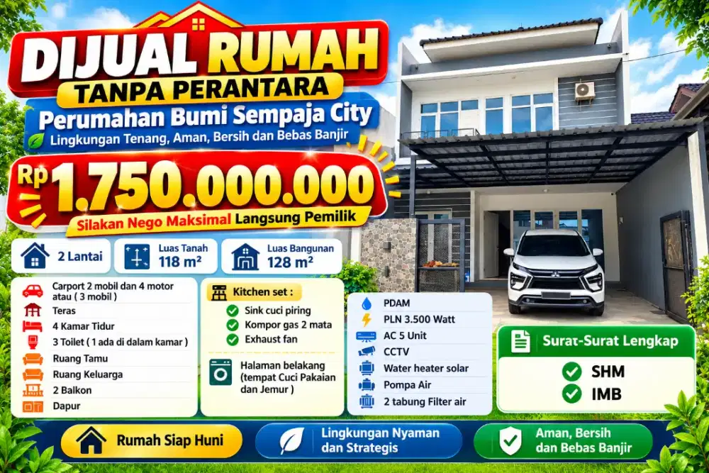 Dijual Rumah Bumi Sempaja City Samarinda Tanpa Perantara