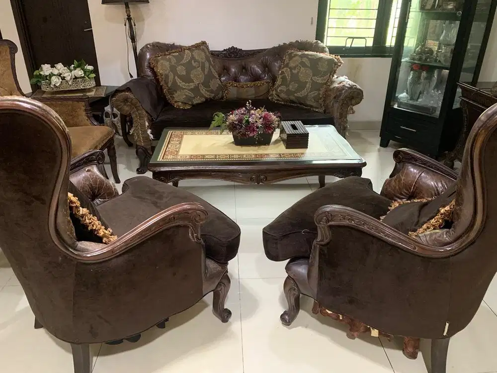 Meja Kursi Tamu set jati