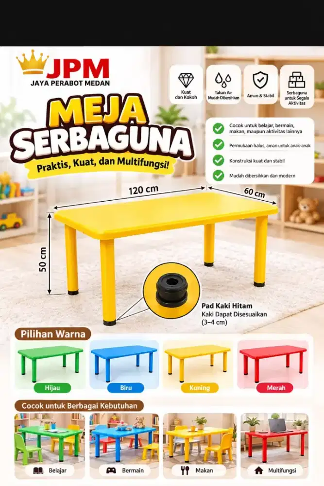 MEJA BELAJAR PAUD/TK TERMURAH TERLARIS READY RIBUAN UNIT
