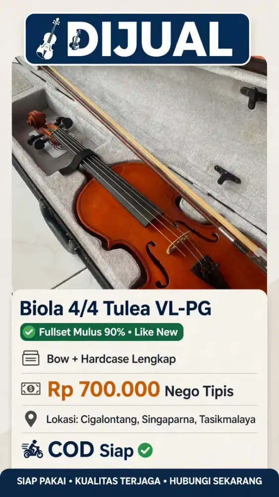Di Jual Biola 4/4 Tulea VL-PG Plywood Fullset - Second Mulus