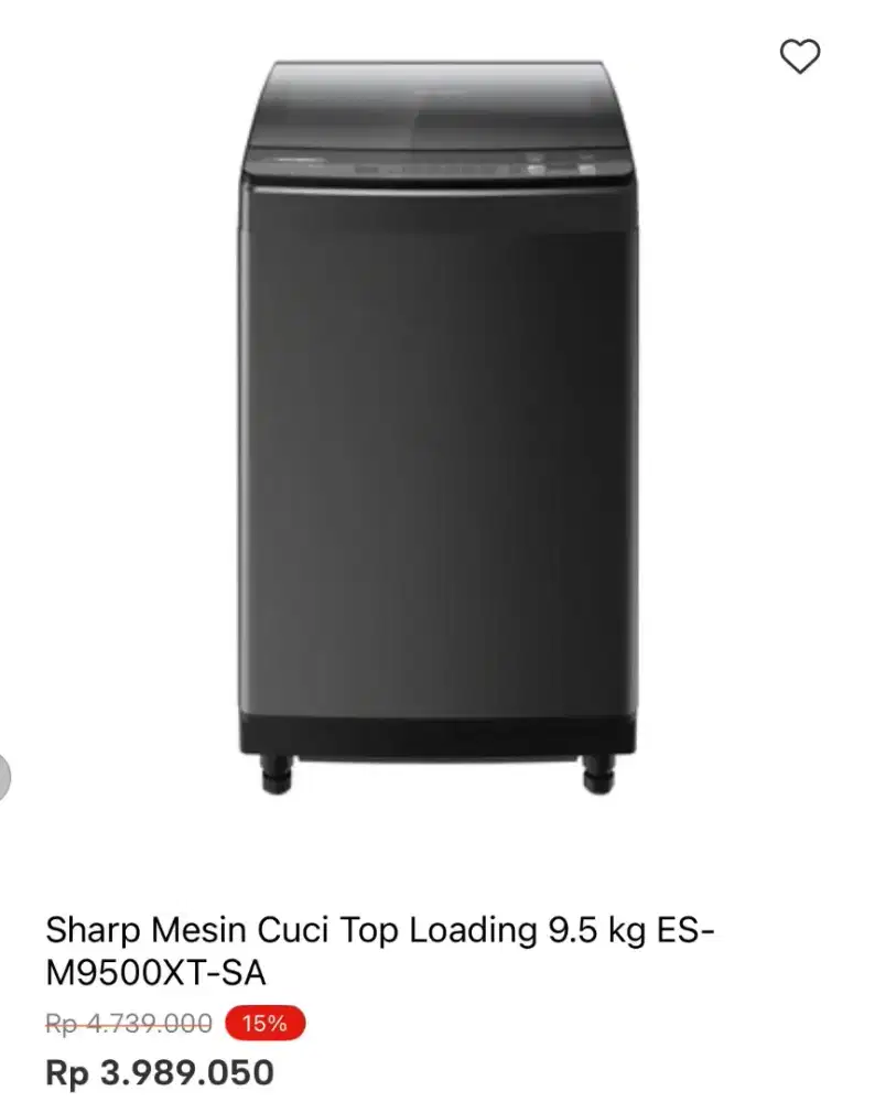 MESIN CUCI TOP LOADING SHARP 9.5KG ES-M9500XT-SA