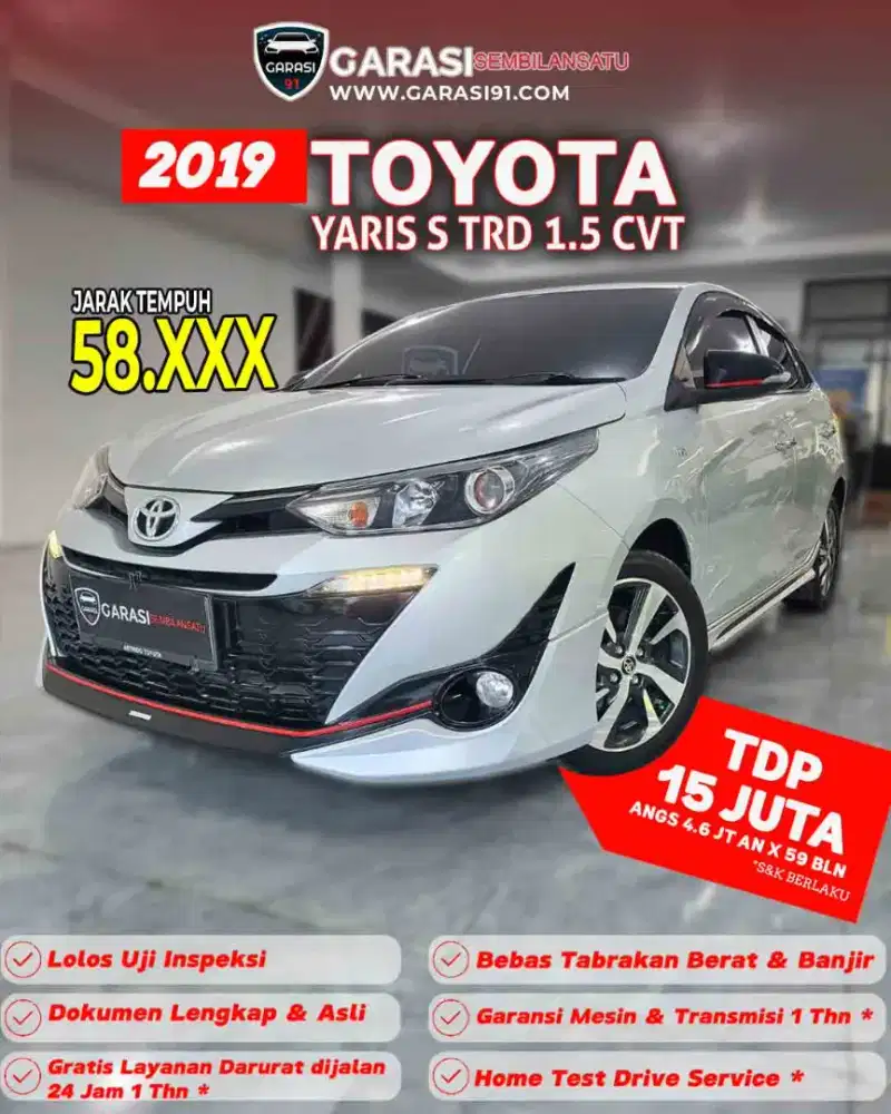 ‼️[ TDP 15 Jt ] Yaris s trd Cvt 2019