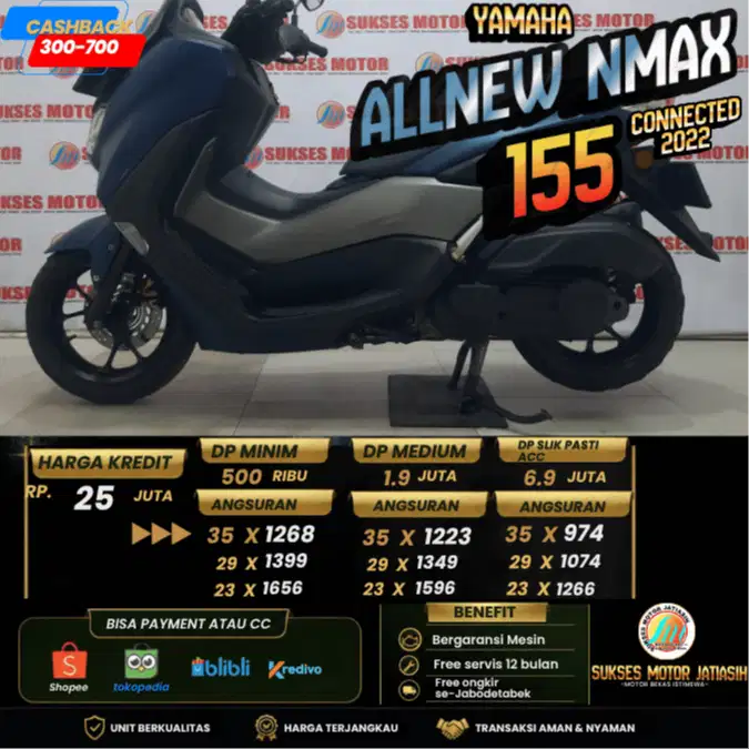 YAMAHA ALL NEW NMAX(KUNCI) PLAT JAKARTA WARNA FAVORIT BISA CASH&KREDIT