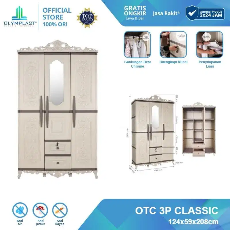 Olymplast lemari baju 3 pintu