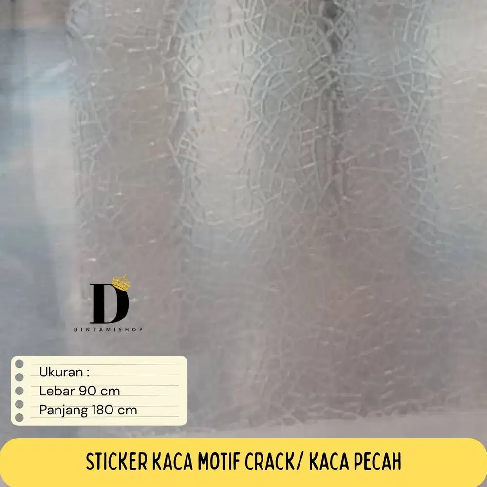 Sticker Kaca Sanblast Motif Anti Crack / Kaca Pecah (90 cm x 180 cm)