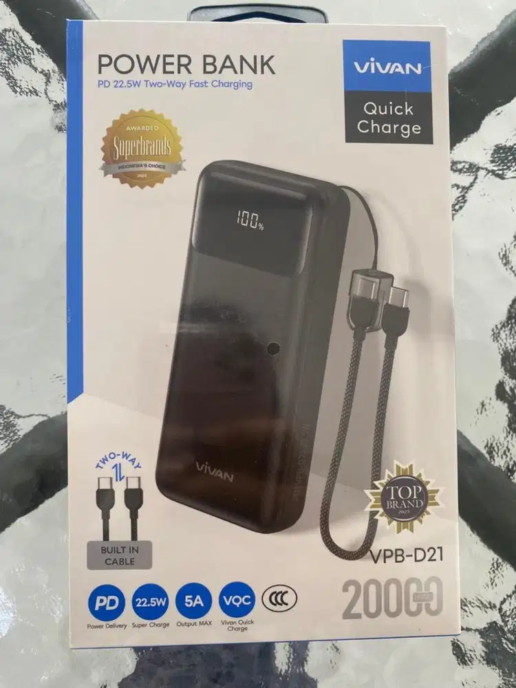 powerbank vivan vpb d21 20.000mAh