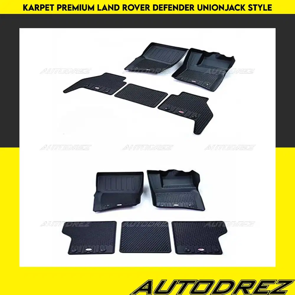 Karpet Premium Union Jack Land Rover Defender L663 90 110 Alas Kaki