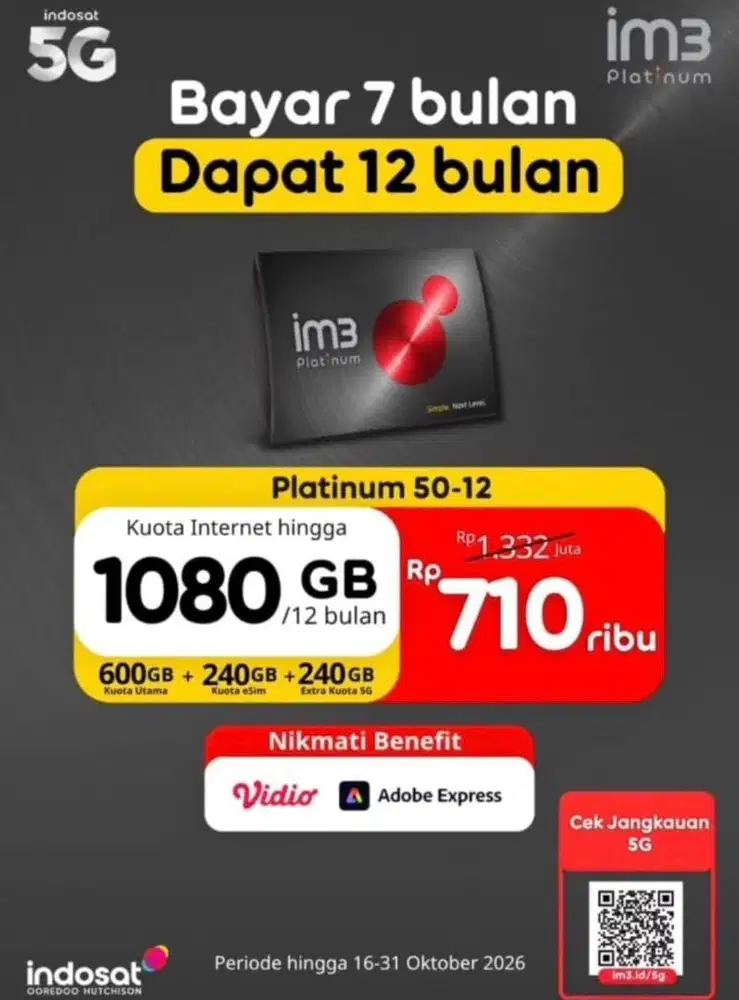 INDOSAT 7 BULAN DAPAT 12 BULAN