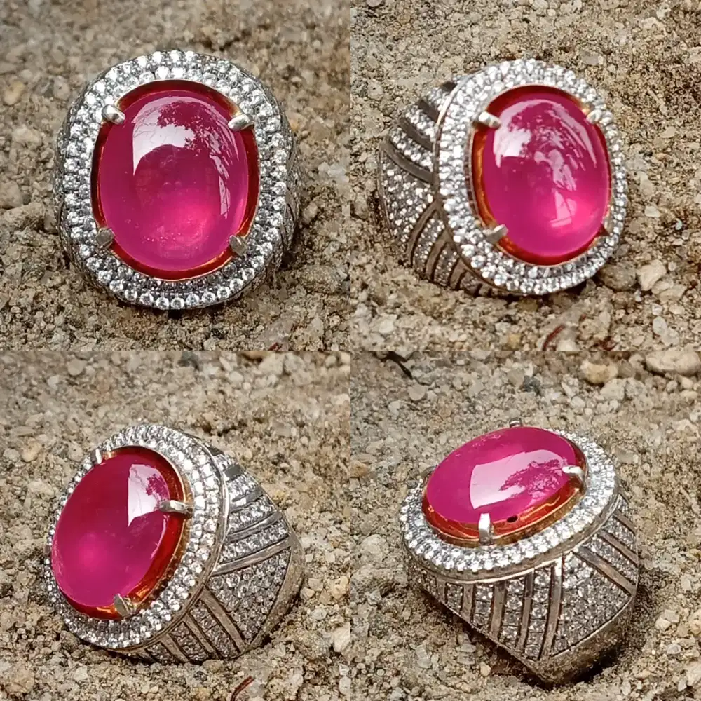 Ruby Jumbo dim 18 ring Perak Handmade Ngeklep giwang Nego Wardi
