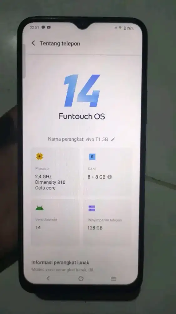 Vivo T1 5g 8+8/128 Nominus Orian Semua Hp Only