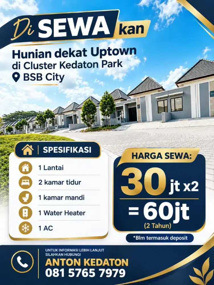 Sewa murah kedaton woodland bsb unika uptown mall al azhar marsudirini