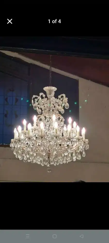 Rare Lampu Kristal Ceko Cabang 24