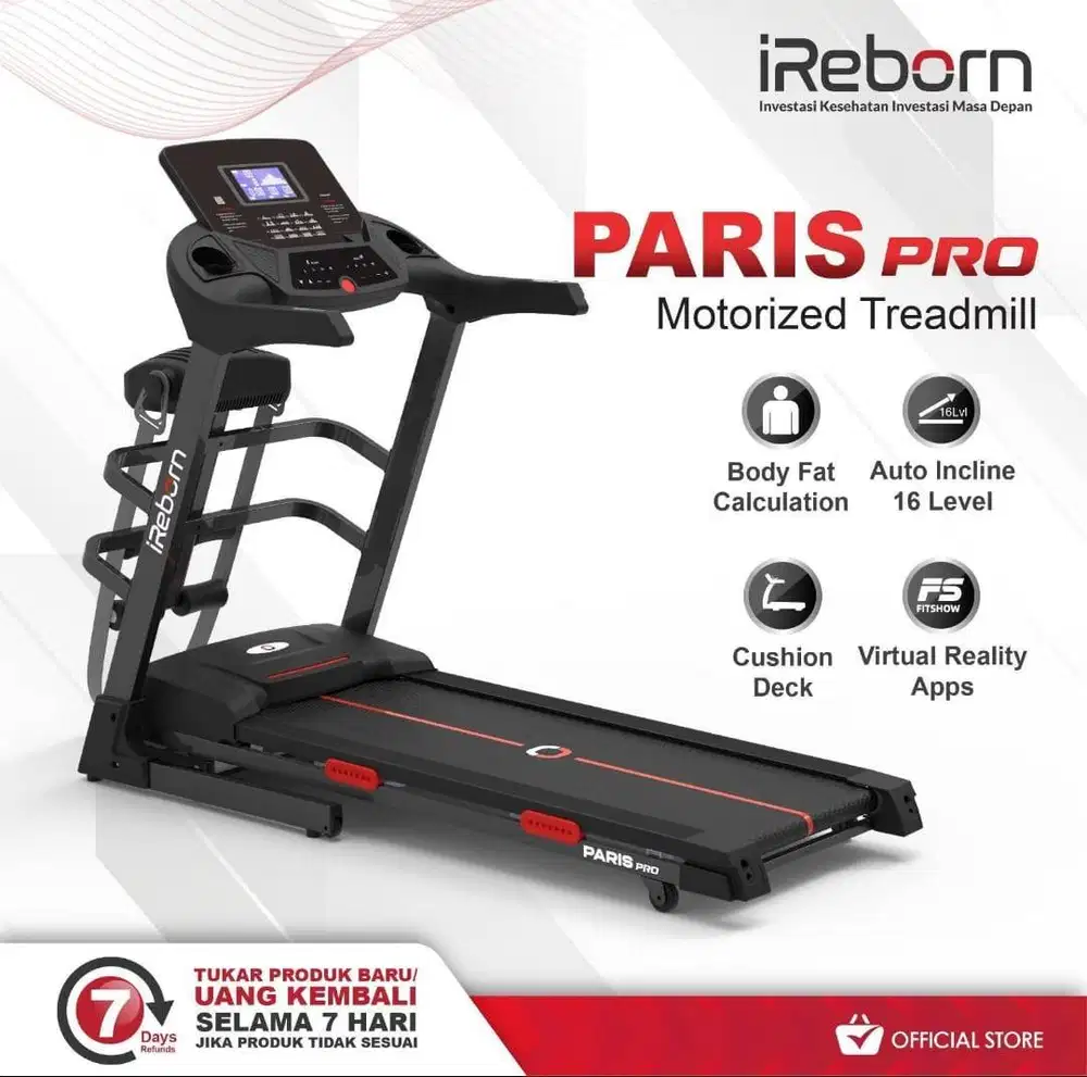 Treadmill Elektrik Tipe Paris Pro Mesin 2.5 HP DC