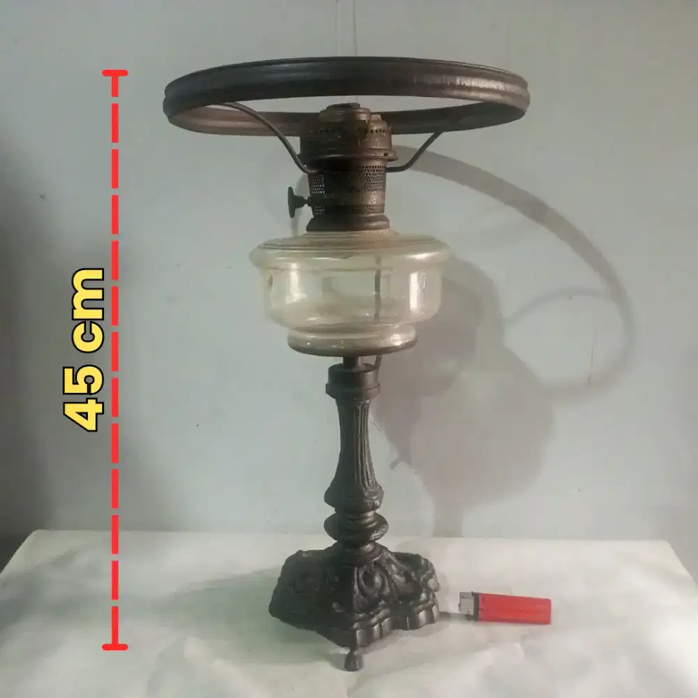 Lampu Meja Vintage Aladdin Mantle Lamp USA Cor Kuningan Modif Listrik