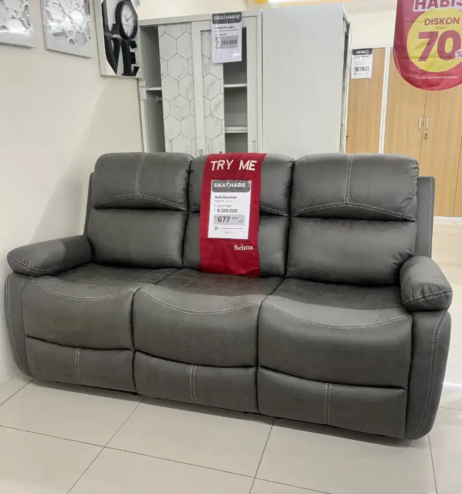 JUAL MURAH SOFA RECLINER 3 SEATER