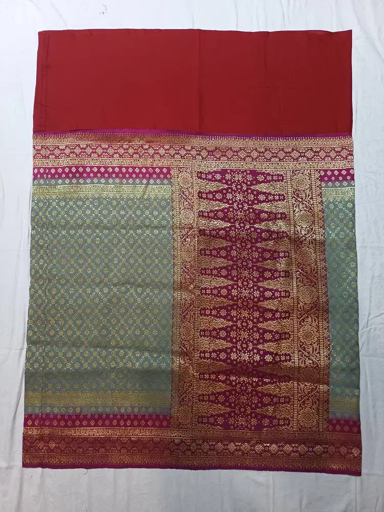 Kain Songket Palembang Tenun Manual Sudah di lapis Furing