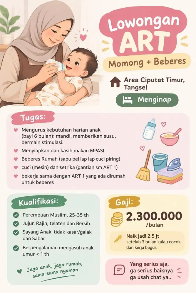 LOWONGAN ART Momong & Beberes