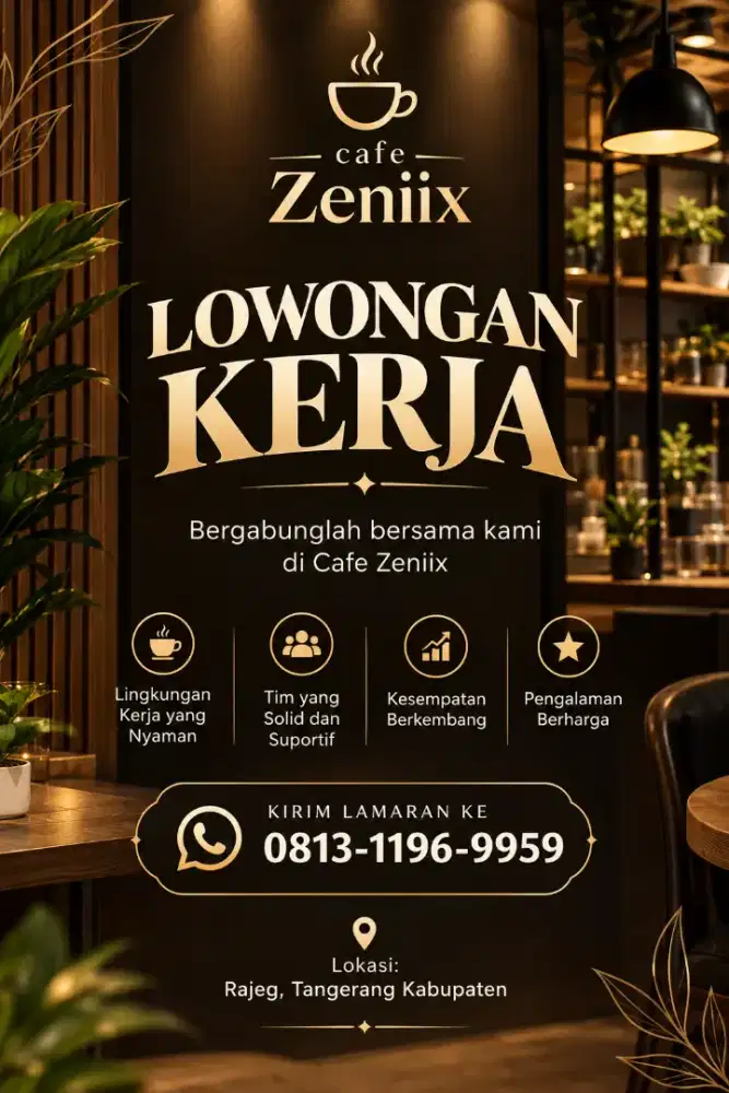 Dibutuhkan Karyawan Cafe