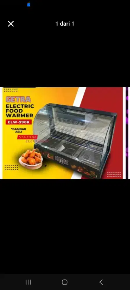 Dijual GETRA ELW 990R ELECTRIC FOOD WARMER SHOWCASE 99 CM