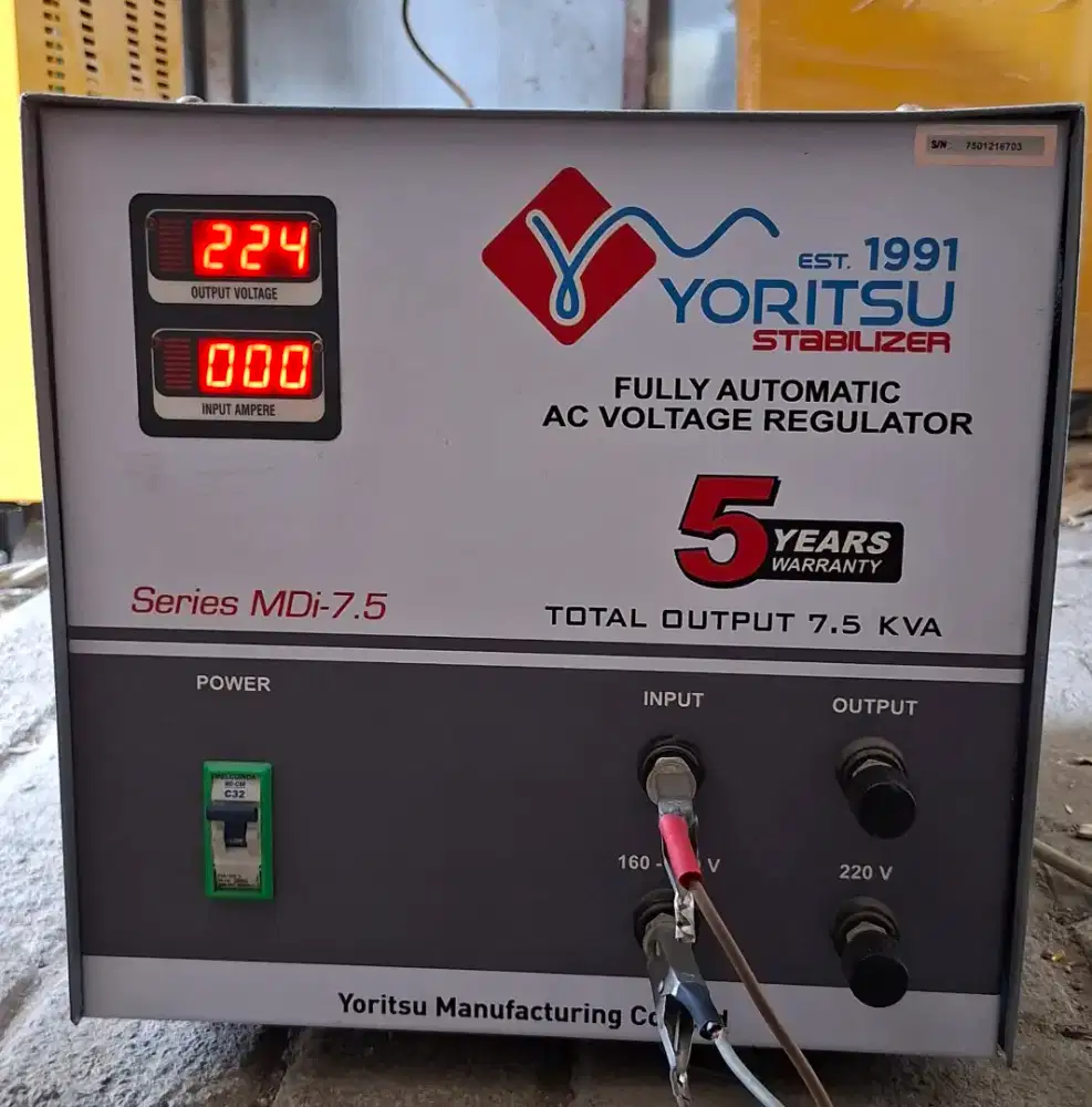 Stabilizer Listrik YORITSU 7,5Kva 1Phase Digital