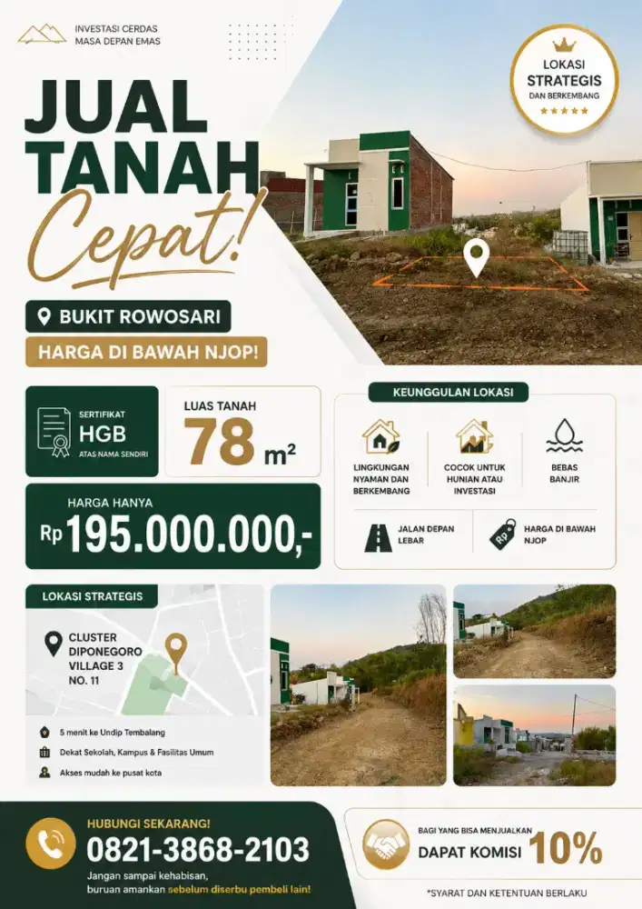 DIJUAL CEPAT TANAH DI BAWAH NJOP UNTUK INVESTASI