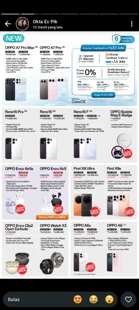 Cicilan Oppo a7 pro 5g  6/128 by kredivo