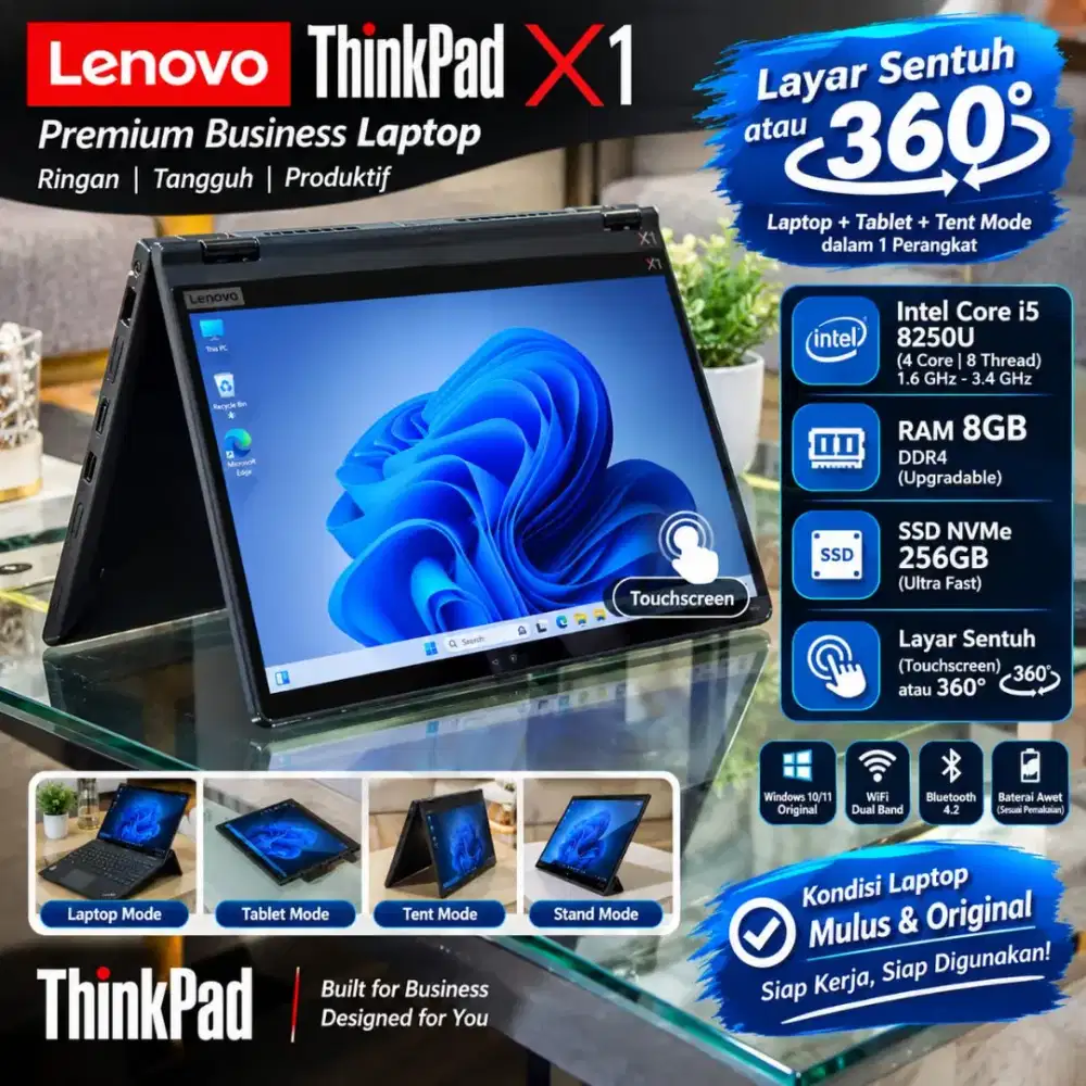 Lenovo Thinkpad carbon X1 slim
Core i5 8350U