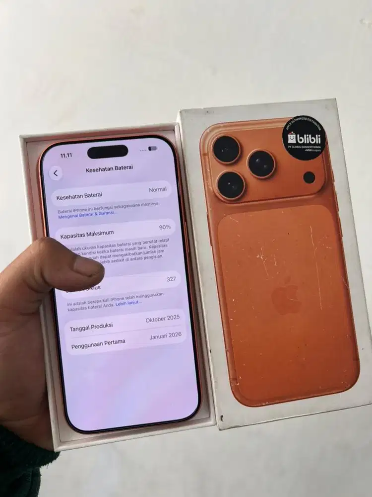 Jual cepet iphone 17 pro 256 bh 90 garansi masih aktif