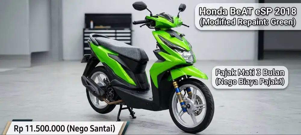 Honda BeAT eSP 2018 - Surat Lengkap - Modif Tampan Repaint Hijau Cerah