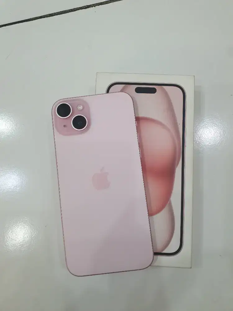Iphone 15plus Pink 128GB Resmi Ibox Mulus Lengkap