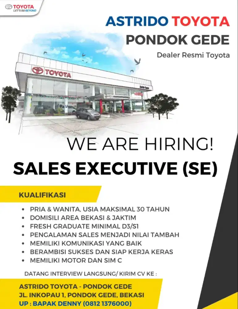 Dibutuhkan Salesman & Salesgirl Berpengalaman