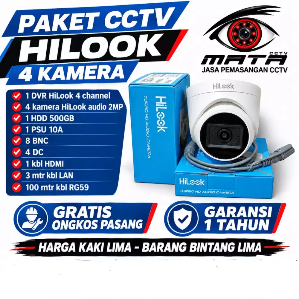 paket cctv hilook audio 2mp