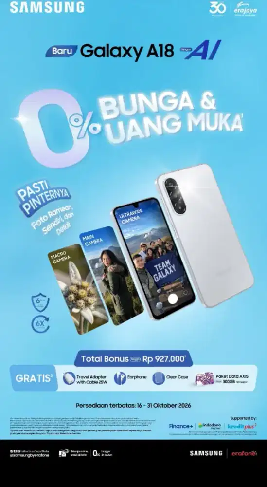 A18 promo kredit bisa bunga 0%dan 0DP, bisa pengajuan jarak jauh