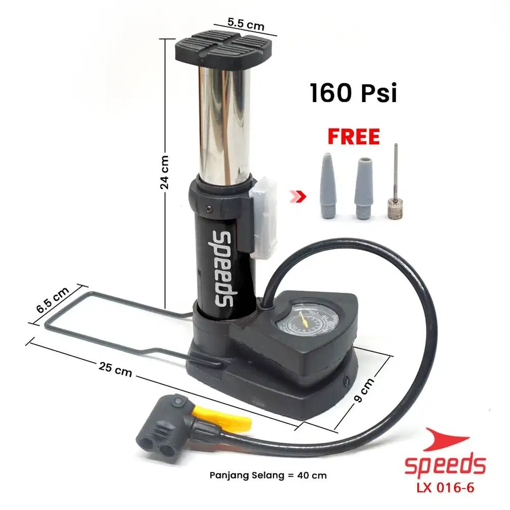 SPEEDS Pompa Angin Mini Foot Pump Portable Manual Untuk ban mobil