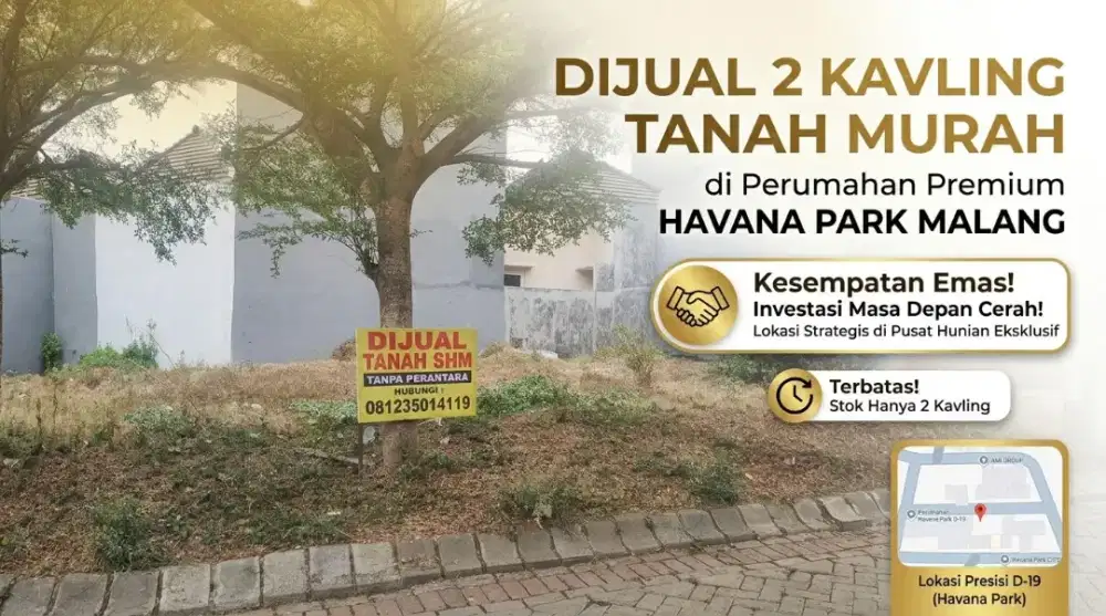 Jual 2 Tanah Kavling SHM, Harga per Kav. 375 jt Nego
