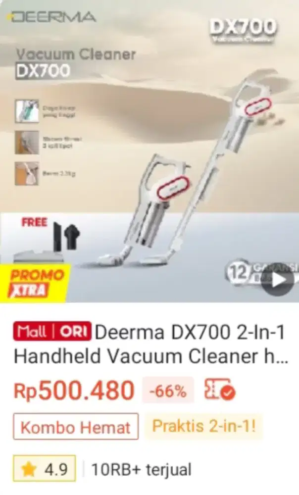 Jual Vacuum Cleaner merk Deerma DX-700