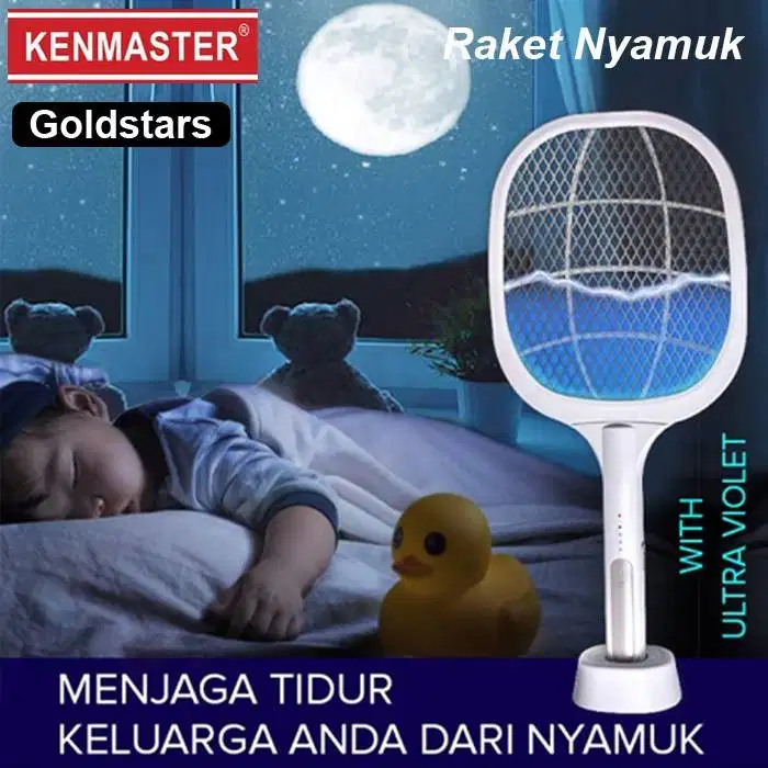 Kenmaster Raket Nyamuk 2 IN KM-108 + Lampu LED + UV / Di Gantung