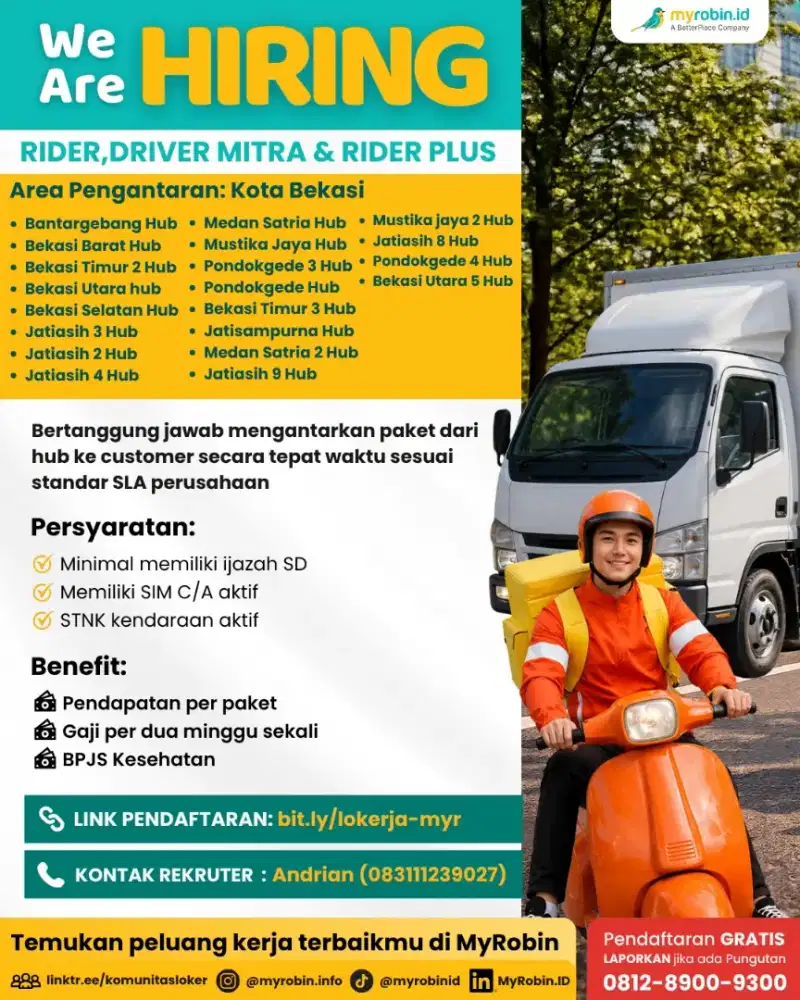 KURIR MOTOR/MOBIL SPX EXPRESS ALL KOTA BEKASI
