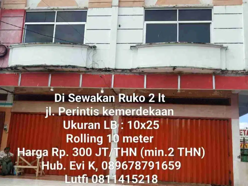 Di Sewakan Ruko 2 lt dempet 2 unit, jl. Perintis kemerdekaan