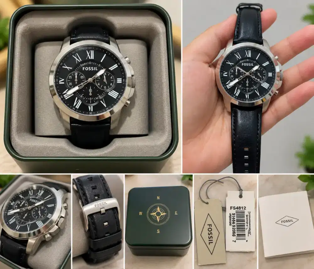 DIJUAL FOSSIL GRANT CHRONOGRAPH FS4812 – BLACK SILVER