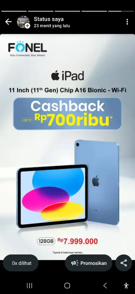 Apple ipad 11TH GENA16 WIFI 128GB