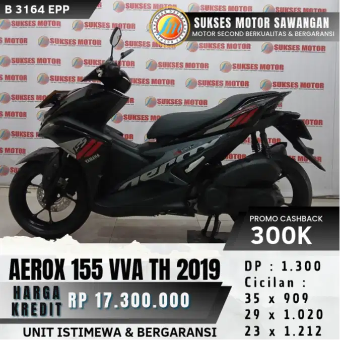 CASH KREDIT YAMAHA AEROX 155 VVA TH 2019 UNIT MULUS BERGARANSI