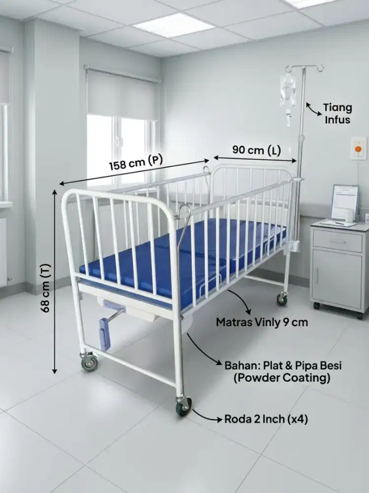 Ranjang anak 1 crank/engkol