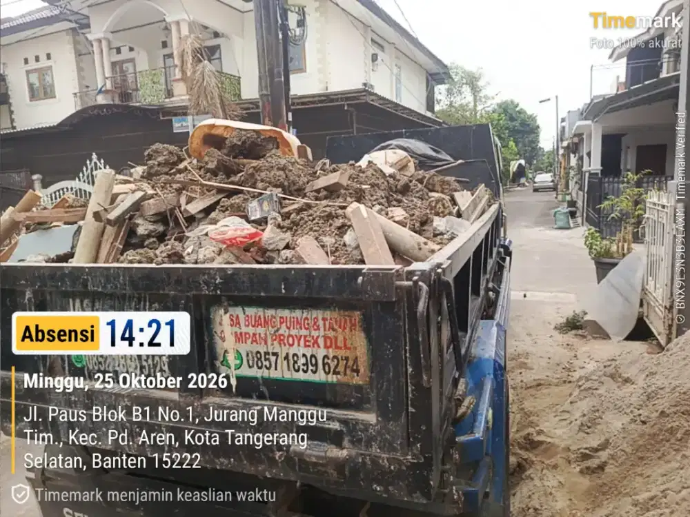 Jasa buang puing dan angkutan sampah