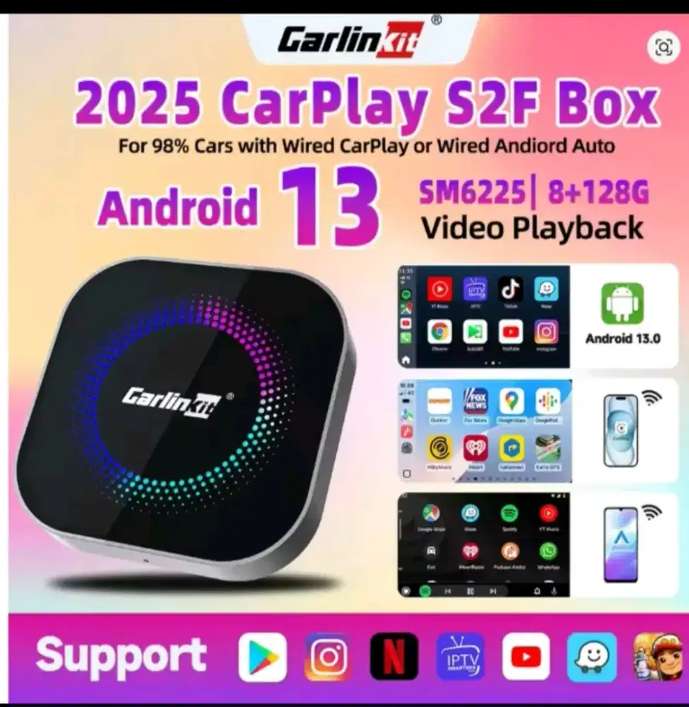 Carlinkit S2F Ai Box Android 13 8/128 Qualcomm SM6225 8 Core