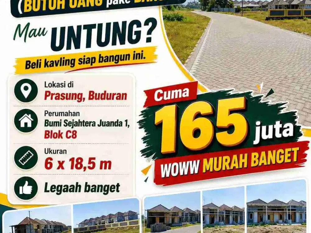 DIJUAL KAVLING PERUMAHAN BUMI SEJAHTERA JUANDA 1 – PRASUNG, BUDURAN, SIDOARJO | 165 JUTA!