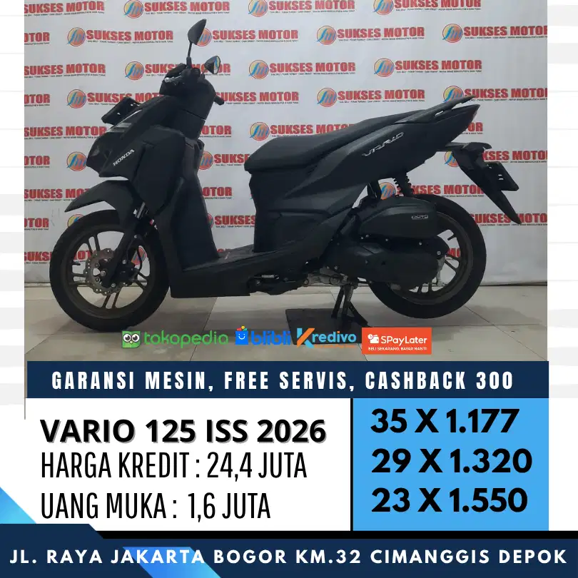 NEW VARIO 125 ISS 2026 REMOTE 2 UNIT MULUS BISA CASH/KREDIT BERGARANSI