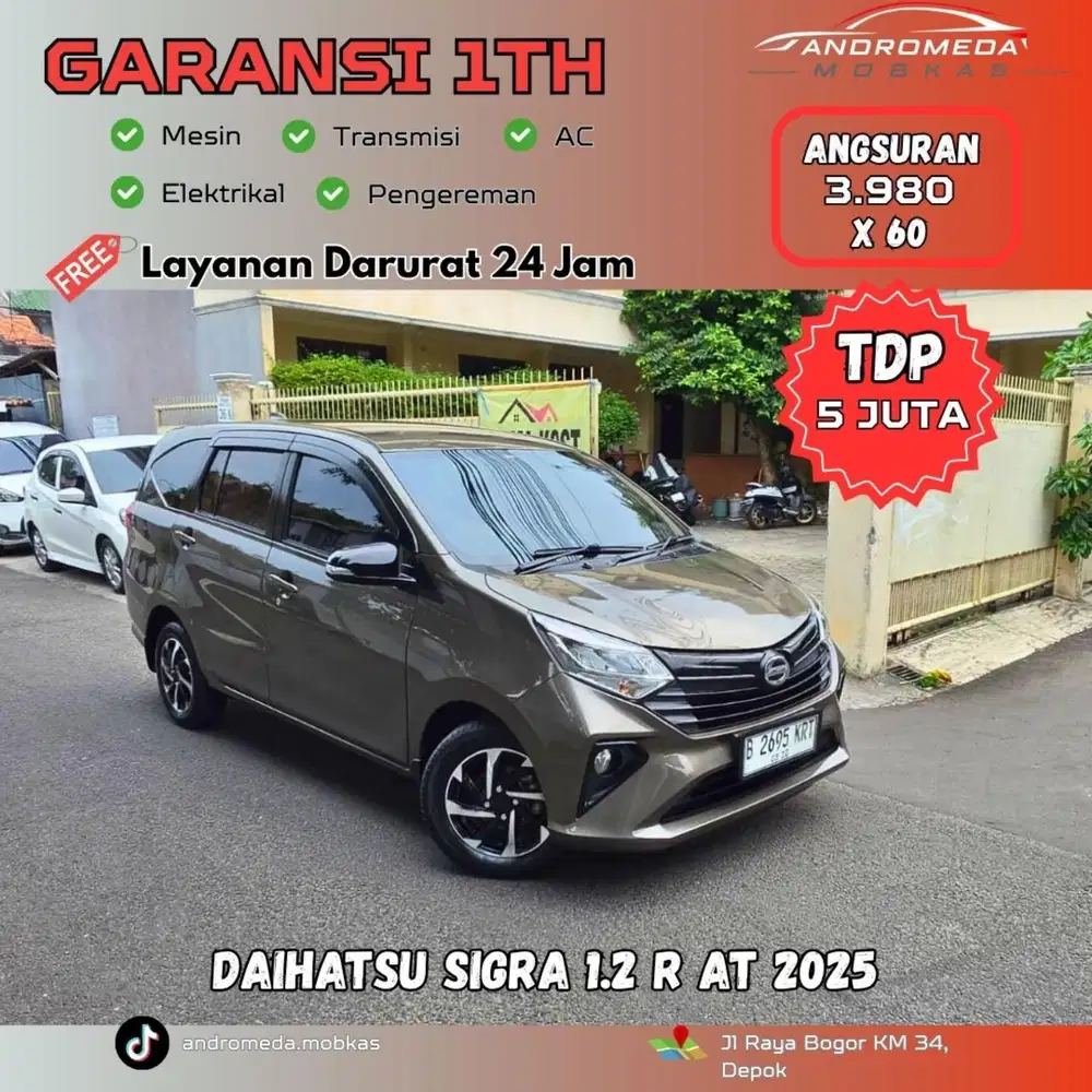 TDP TERMURAH 5 JT DAIHATSU SIGRA 1.2 R MATIC 2025 ISTIMEWA SIAP PAKAI